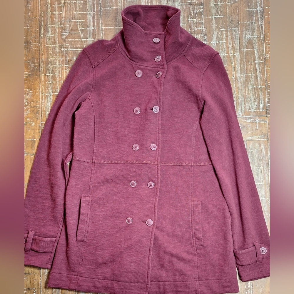 Eddie Bauer Women's Red Cotton‎ Long Sleeve Shirt Dress Button-Up Size Medium